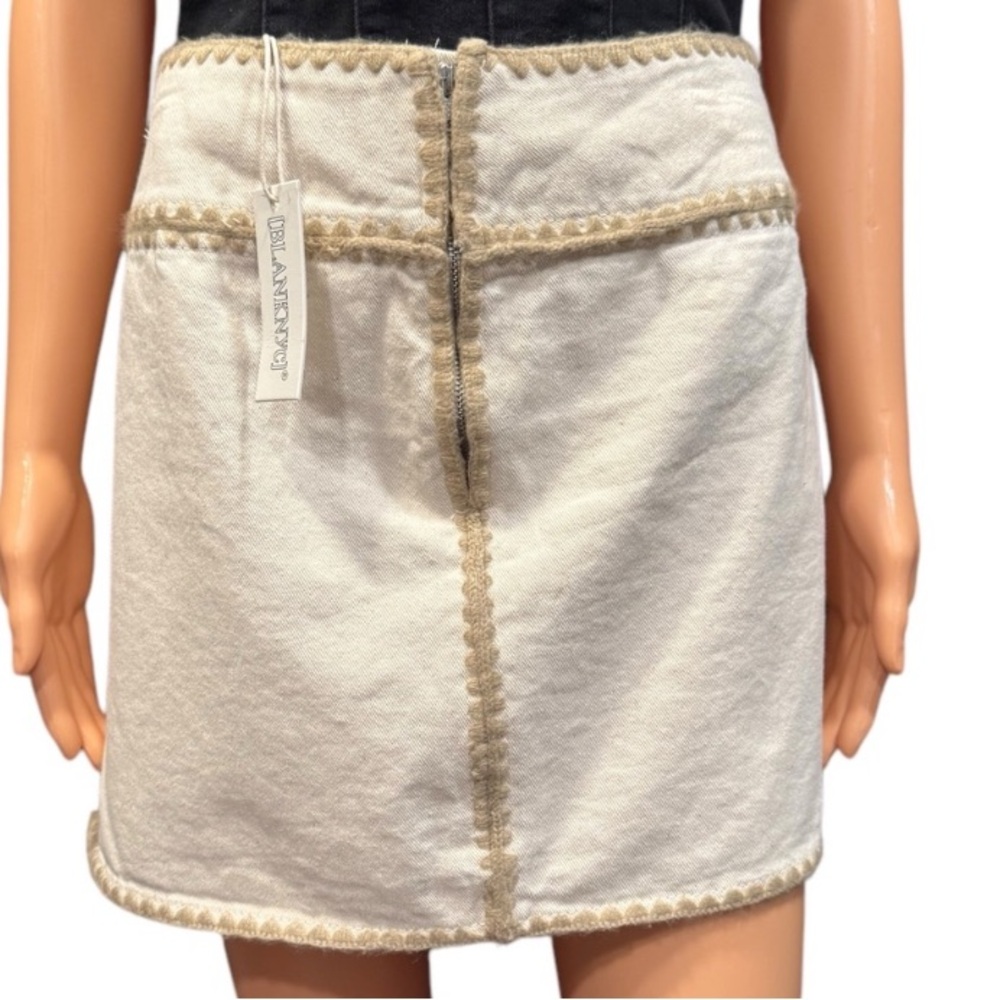 BLANK NYC Cream Front Zip Whip
Stitch Mini Skirt NWT 29